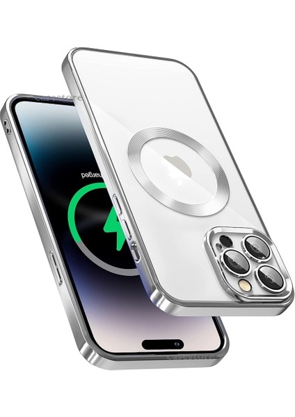 Apple iPhone 14 Pro Max Uyumlu Armor Kılıf Kamera Lens Tam Korumalı Yuvarlak Halkalı Logo Parlak Kenar Renkli Case