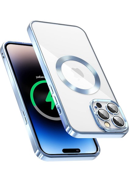 Apple iPhone 11 Pro Max Kılıf Kamera Lens Tam Korumalı Yuvarlak Halkalı Logo Parlak Kenar Renkli Case