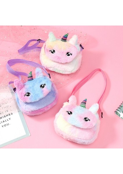 Karikatür Hayvan Omuz Çantası Peluş Cüzdan Tek Boynuzlu At Haberci Çanta Sevimli fiyatları
