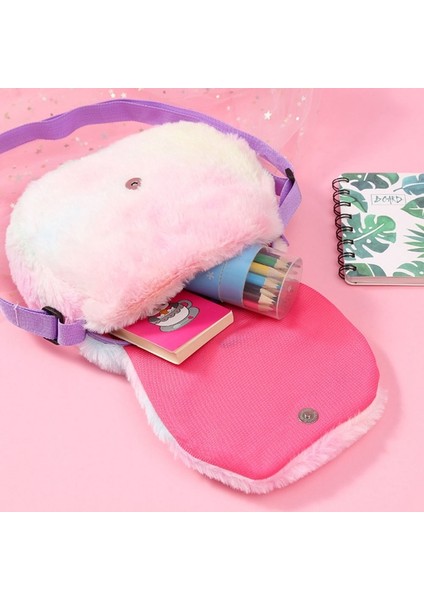 Karikatür Hayvan Omuz Çantası Peluş Cüzdan Tek Boynuzlu At Haberci Çanta Sevimli fırsatları