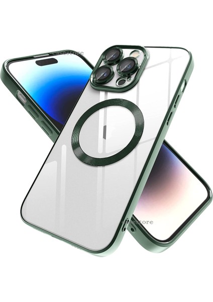 MTK Moveteck Apple iPhone 14 Plus Kılıf Kamera Lens Tam Korumalı Yuvarlak Halkalı Logo Parlak Kenar Renkli Case