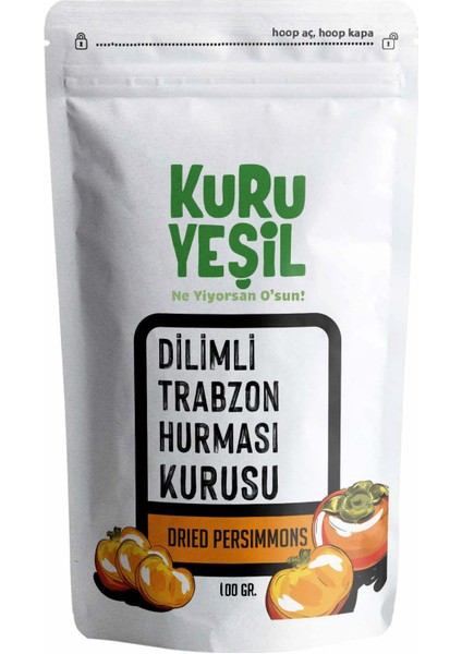 Kuru Yeşil Dilimli Trabzon Hurması ,Dried Fruit ,Cennet Elması , Şeker İlavesiz , Snack ,Kuru Meyve 100 gr