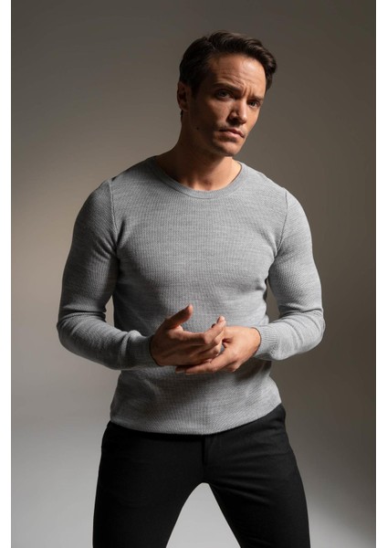 Slim Fit Bisiklet Yaka Triko Kazak X7392AZ22AU