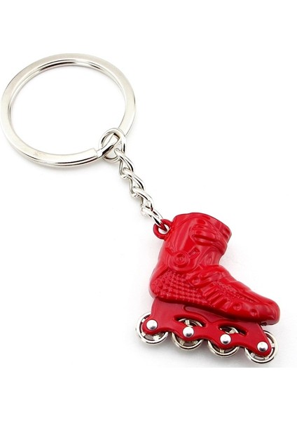 Kırmızı Paten Roller Skate Döner Tekerli Metal Anahtarlık KC002