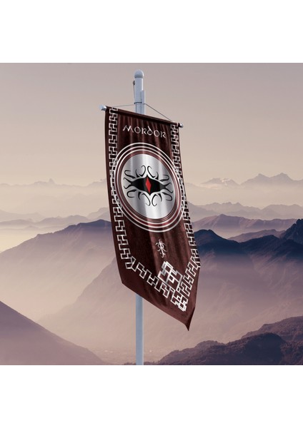 Yüzüklerin Efendisi Güç Yüzükleri Mordor Krallığı Flama Bayrak 50 x 100 cm