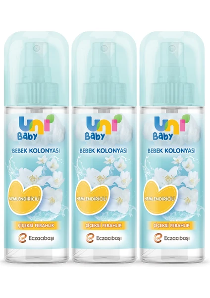 Uni Baby Kolonya Çiçeksi Kokular 150 ml x 3 Adet