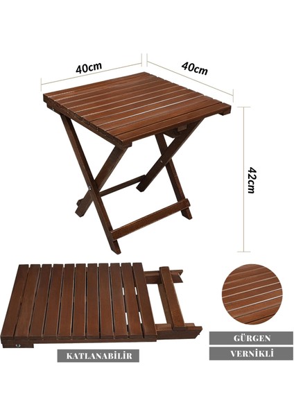 Ahşap Katlanabilir Taşınır Puf Minderli Kollu Şezlong. Plaj, Bahçe Için 3 Lü Set (Ceviz-Yeşil)