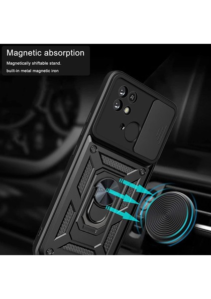 Xiaomi Redmi 10C Kılıf Sert Silikon Tank Aramid Sürgülü Vega Yüzüklü Kırmızı fiyatları