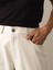 Kadın Ekru Regular Fit Deri Görünümlü Pantolon 3