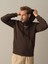Erkek Kahverengi Regular Fit Baskılı Sweatshirt 3