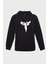 Parot Minimal Baskili Kapüşonlu Üç Iplik Sweatshirt Oversize Hoodie 1