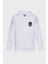 Sky Man Minimal Baskili Kapüşonlu Üç Iplik Sweatshirt Oversize Hoodie 1