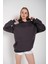 Kadın Oversize Kapüşonlu Sweatshirt 3