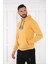 Escetic Spor Erkek Hardal Cepli, Kapüşonlu Sweatshirt - 0949 1