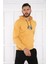 Escetic Spor Erkek Hardal Cepli, Kapüşonlu Sweatshirt - 0949 2