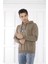Escetic Spor Erkek Haki Cepli, Kapüşonlu Sweatshirt - 0949 3