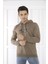 Escetic Spor Erkek Haki Cepli, Kapüşonlu Sweatshirt - 0950 2