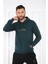 Escetic Spor Erkek Yeşil Cepli, Kapüşonlu Sweatshirt - 0950 3