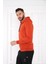 Escetic Spor Erkek Kiremit Cepli, Kapüşonlu Sweatshirt - 0950 1