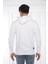 Escetic Spor Erkek Beyaz Cepli, Kapüşonlu Sweatshirt - 0950 5