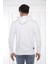 Escetic Spor Erkek Beyaz Cepli, Kapüşonlu Sweatshirt - 0950 5