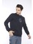 Escetic Erkek Spor Slimfit, Bisiklet Yaka Lacivert Sweatshirt - 0939 1