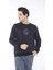 Escetic Erkek Spor Slimfit, Bisiklet Yaka Lacivert Sweatshirt - 0939 4