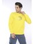Escetic Erkek Spor Slimfit, Bisiklet Yaka Sarı Sweatshirt - 0939 1