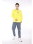 Escetic Erkek Spor Slimfit, Bisiklet Yaka Sarı Sweatshirt - 0939 2