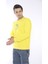 Escetic Erkek Spor Slimfit, Bisiklet Yaka Sarı Sweatshirt - 0939 4
