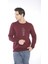Escetic Erkek Spor Slimfit, Bisiklet Yaka Bordo Sweatshirt - 0940 4