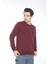 Escetic Erkek Spor Slimfit, Bisiklet Yaka Bordo Sweatshirt - 0940 5