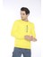 Escetic Erkek Spor Slimfit, Bisiklet Yaka Sarı Sweatshirt - 0940 1