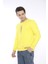 Escetic Erkek Spor Slimfit, Bisiklet Yaka Sarı Sweatshirt - 0940 3