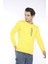 Escetic Erkek Spor Slimfit, Bisiklet Yaka Sarı Sweatshirt - 0940 5