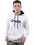 Erkek Open Kanguru Beyaz Kapüşonlu SWEATSHIRT-803 1