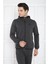 Erkek Spor Koyu Antre Melanj Spor Slimfit, Kapüşonlu, 4 Cepli, 4 Mevsim Eşofman Takımı - 6761 4