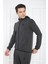 Erkek Spor Koyu Antre Melanj Spor Slimfit, Kapüşonlu, 4 Cepli, 4 Mevsim Eşofman Takımı - 6761 5