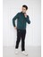 Erkek Spor Yeşil Spor Slimfit, Kapüşonlu, 4 Cepli, 4 Mevsim Eşofman Takımı - 6761 3
