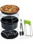 7 Parça 7 Inç (18cm) Yui / Xiaomi / Philips / Kumtel Uyumlu Air Fryer Aksesuarları Set - Siyah (Yurt Dışından) 1