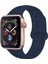 Apple Watch Uyumlu 38 - 40 mm Spor Kordon Silikon Kayış Lacivert 1