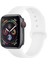 Apple Watch Uyumlu 38 - 40 mm Spor Kordon Silikon Kayış Beyaz 1
