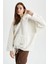 Oversize Fit Kapüşonlu Kanguru Cepli Yarım Fermuarlı Pelüş Sweatshirt Y5394AZ22WN 1