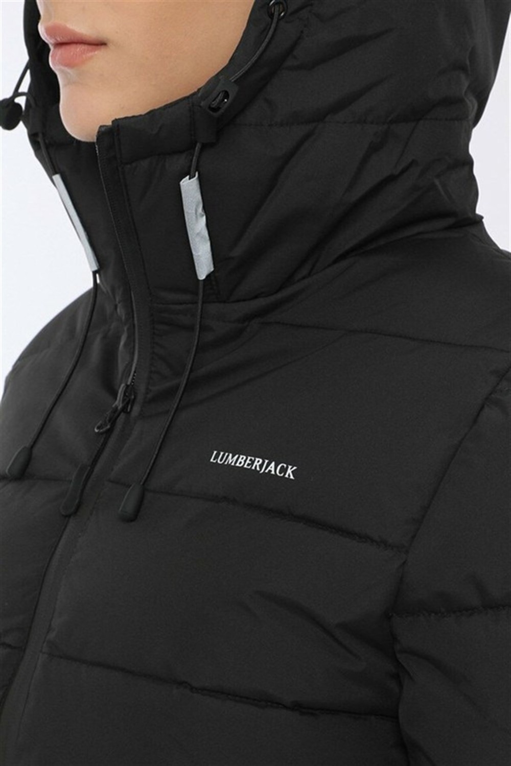 Lumberjack Apreski Coat Kadın Kısa Mont Kaban Siyah V6 görsel 3