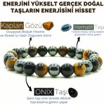 Mudi Doğaltaş Kaplangözü,hematit,oniks Enerji Bilekliği