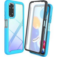 Eabhulie Xiaomi Redmi Note 11 Pro Için Bumper Yerleşik Ekran 360 Tam Koruma Kılıf Kapaklı - Mavi