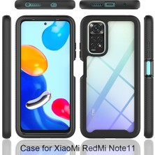 Eabhulie Xiaomi Redmi Note 11 / Note 11S Için Bumper Yerleşik Ekran 360 Tam Koruma Kılıf Kapaklı - Lacivert