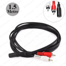 BK Teknoloji 3.5mm Dişi 2 Rca Erkek Stereo Ses Kablosu 1.5 Metre