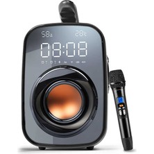 Soaiy SH25 Taşınabilir Kablosuz Bluetooth Hoparlör - Harici Mikrofonlu & Dijital Saat & Fm Radyo