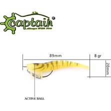 Captain 3064 Silikon Karides 3D 8.5 cm Suni Yem 8gr 05